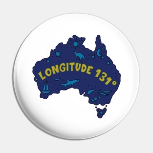 AUSSIE MAP LONGITUDE 131 Pin