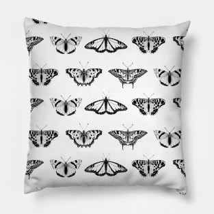 Not so real Butterflies black-and-white pattern Pillow