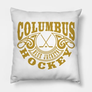 Vintage Retro Columbus Blue Jackets Hockey Pillow