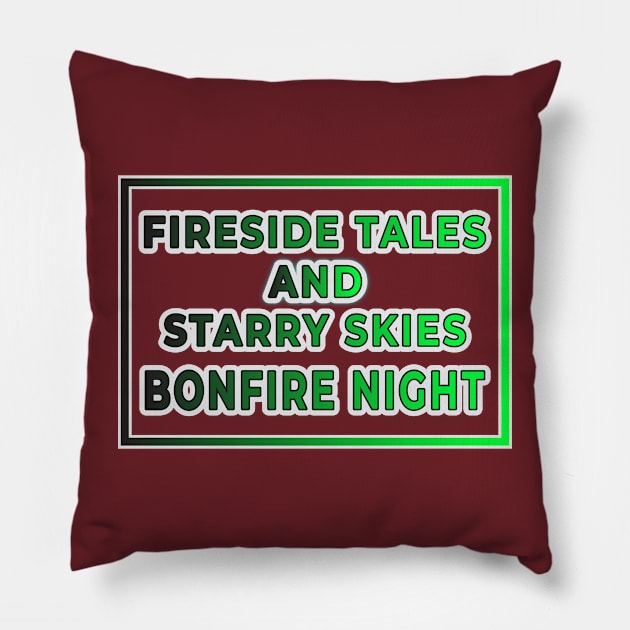 Fireside Tales and Starry Skies: Bonfire Night Apparel and Accessories Pillow by EKSU17