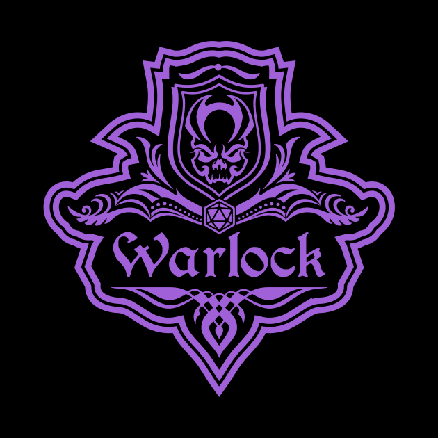 D&D Warlock 1 Color Emblem by Sunburst