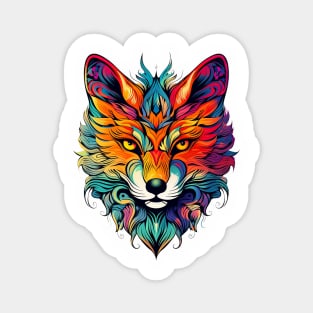 Psychedelic Trippy Fox Face Magnet