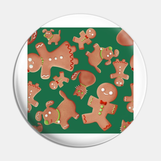 Gingerbread shaped family for Christmas stuff - light green background Pin by Sgrel-art