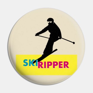 Ski Ripper Downhill Skier Pin