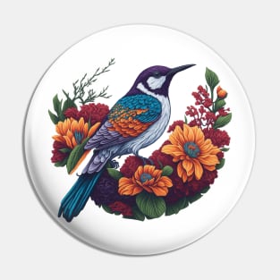 Beautiful Flowers and Bird 2 Pin