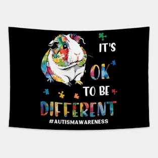 Autism Awareness Cute Guinea Pig It's Ok To Be Different Tapestry