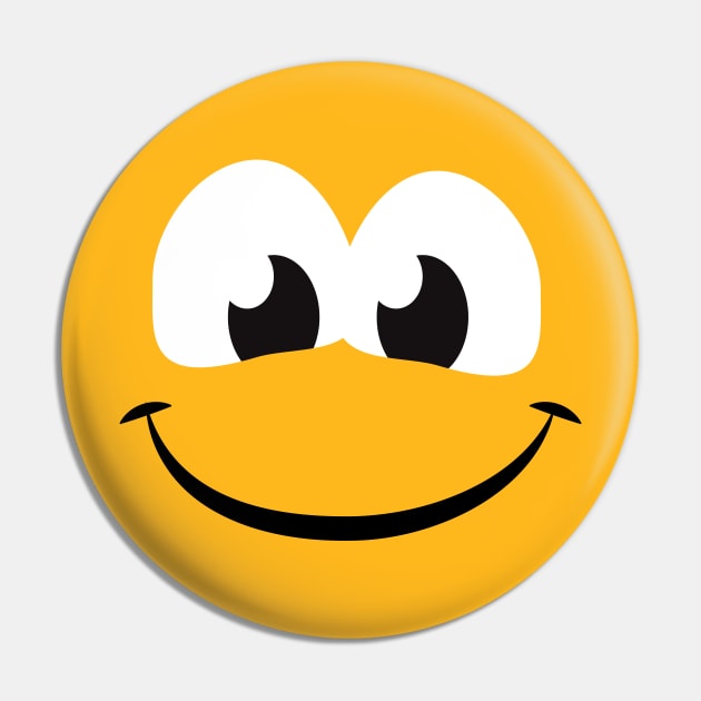 Cute Toon Eyes Smiley Face Pin by N1L3SH