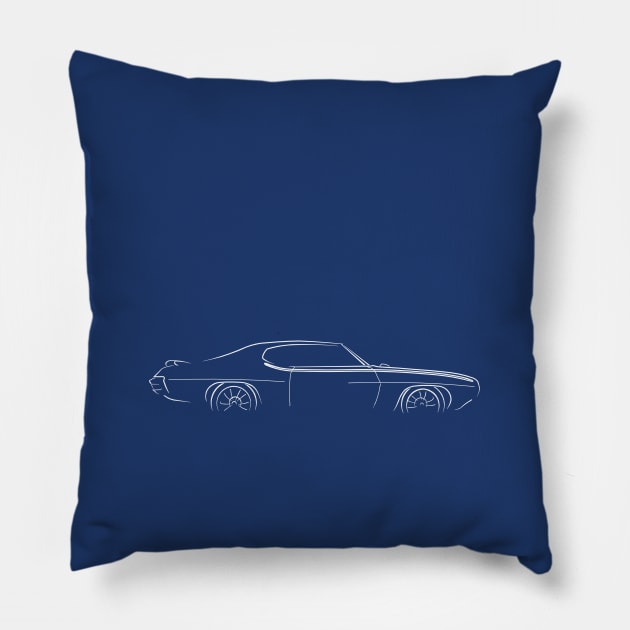 1970 Pontiac GTO - The Judge - profile stencil, white Pillow by mal_photography