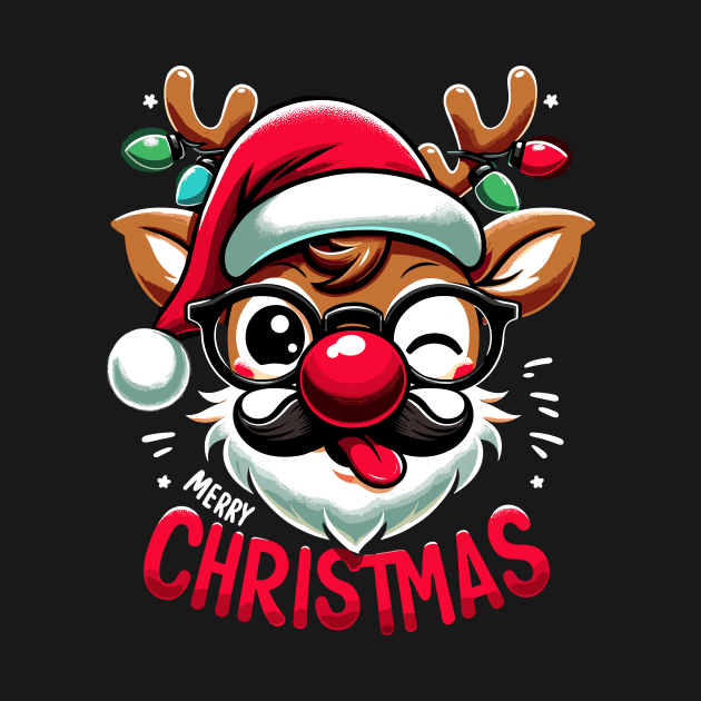 Merry Christmas Reindeer Rudolph Xmas Family holiday by Ramadangonim