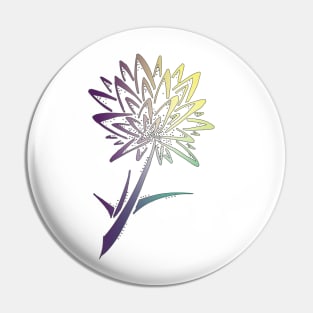 Colorful Abstract Dandelion Pin