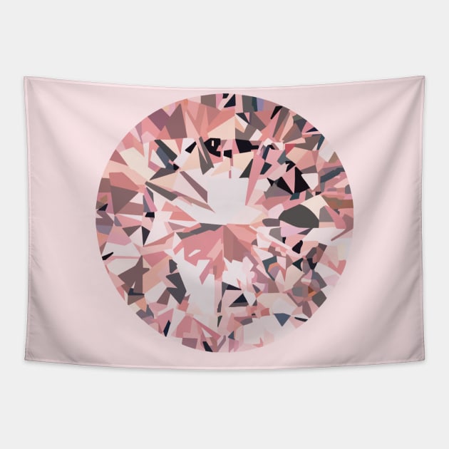 Pink diamond geometric illustration Tapestry by Tana B 