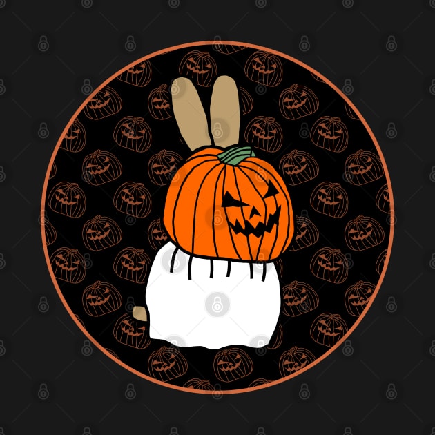 Halloween Horror Bunny Rabbit Dark Round by ellenhenryart