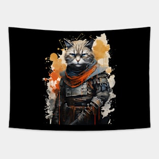 Japanese Warrior Cat Tapestry