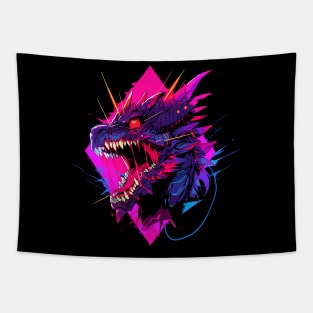 Synthwave Dragon Tapestry