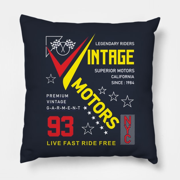 The Vintage Motors Pillow by RamsApparel08