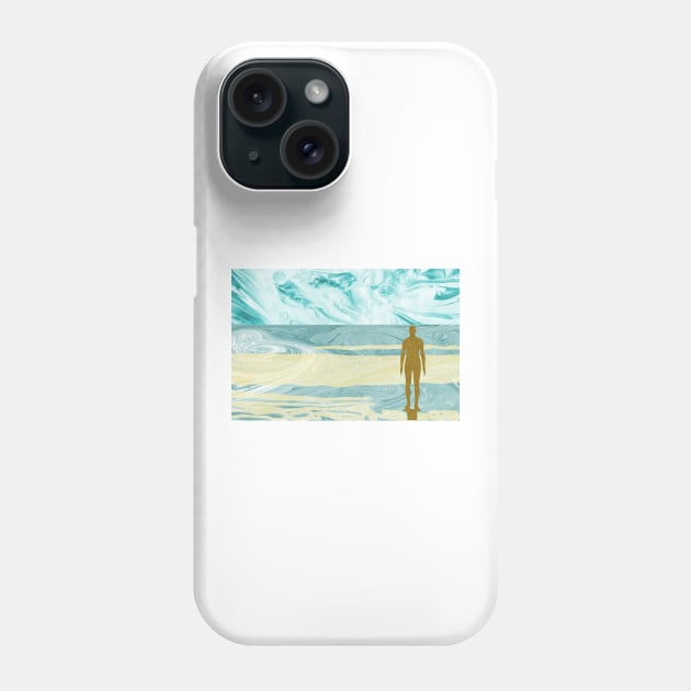 Statue on the Shore : Marbled Paper Semi Abstract Phone Case by MarbleCloud