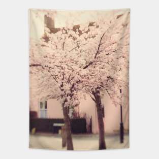 Village in Blossom Tapestry