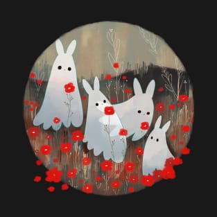 Ghost Bunnies stop to smell the flowers T-Shirt