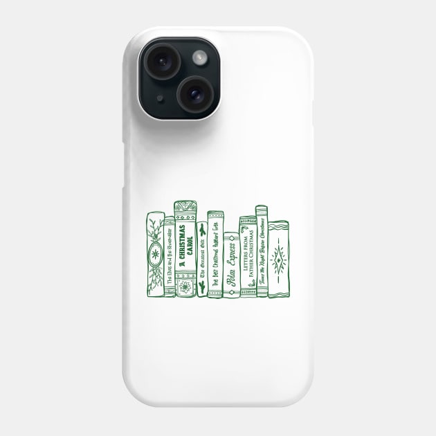 Christmas Classic Stories Bookshelf No.5 Phone Case by LuckyJuniperCo