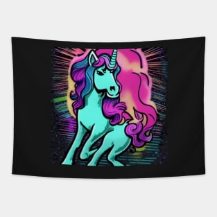 Retro Unicorn Art Tapestry