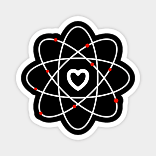 Heart atom with red electrons Magnet