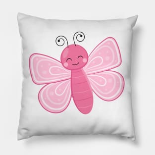 Pink Cute Butterfly Pillow
