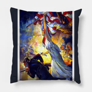 Lady Liberty with American Flag Pillow