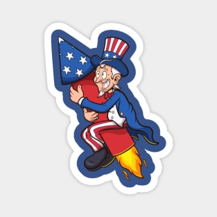 Uncle Sam Riding Firework Magnet