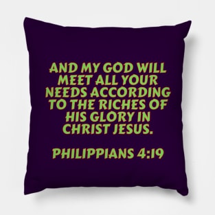 Bible Verse Philippians 4:19 Pillow