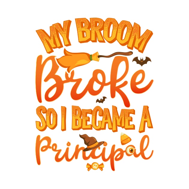 My Broom Broke So I Became A Principal Funny Halloween by teevisionshop