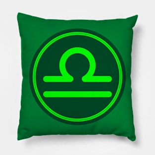 Cool Green Libra Symbol Pillow