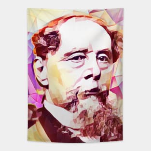 Charles Dickens Pink Portrait | charlles dickens artwork 13 Tapestry