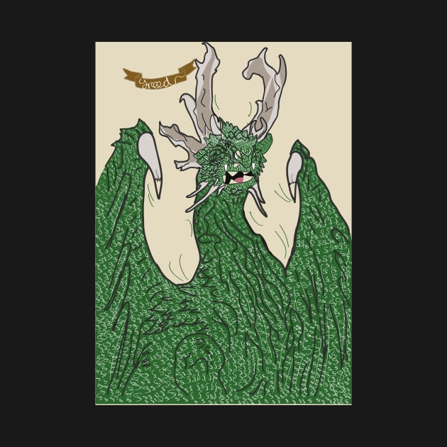 Dark Green Dragon - Greed (Dragons Collection) by DashyDesigns