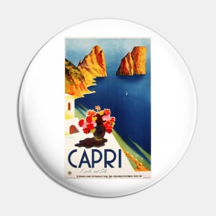 CAPRI Island in the Sun NAPLES ITALY Travel Poster Vintage Art Deco Pin