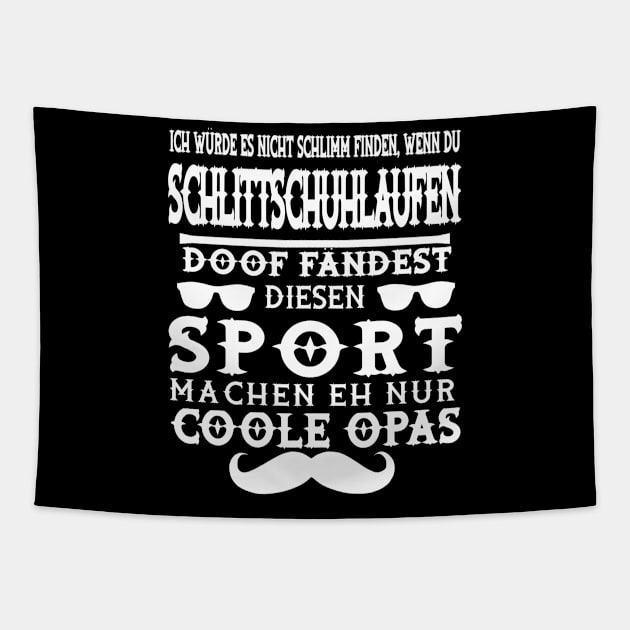 Schlittschuh Eiskunstlauf Eis Opa Alter Mann Tapestry by FindYourFavouriteDesign