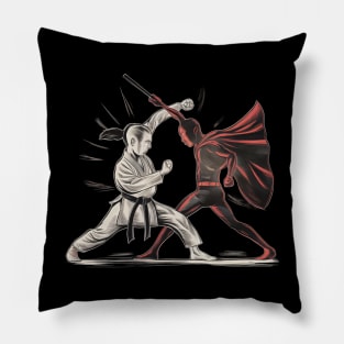 Battle Ready: Dynamic Stickman Showdown Pillow