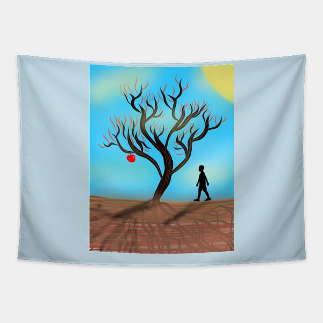 Apple Tree and Child Tapestry by ArtsyPieces