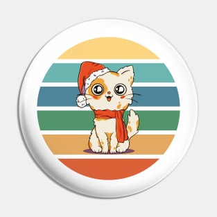 Retro Catmas Merry Chirstmas Gift Pin