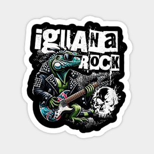 Iguana Rock Lizard Rockstar Magnet