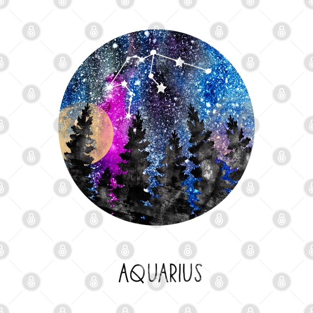 Aquarius Constellation, Aquarius by RosaliArt