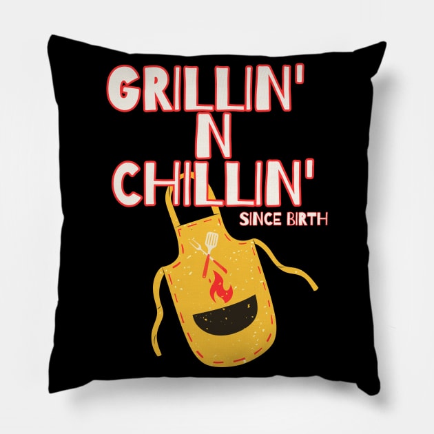 Grillin' n Chillin' | Grilling dad Pillow by Barts Arts