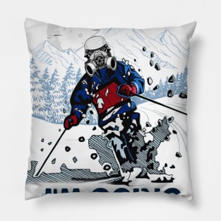 Out Of My Way I'm Going Skiing Pillow