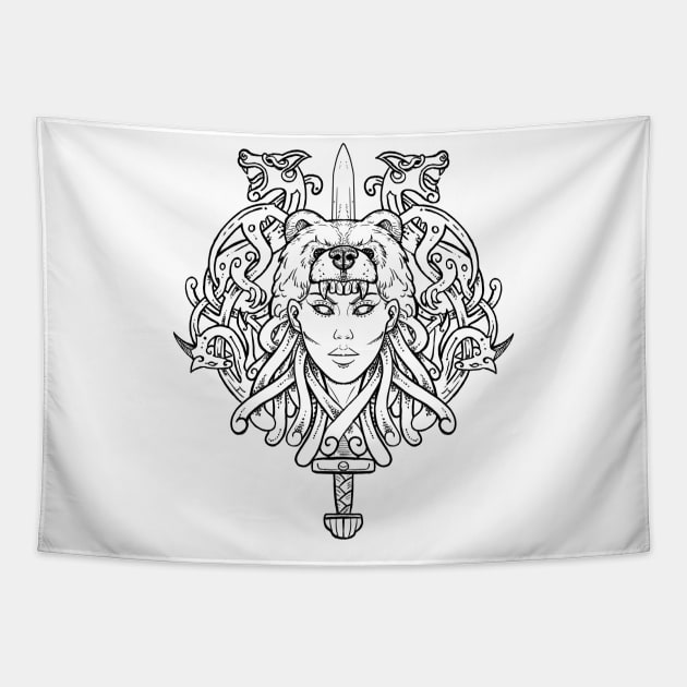 Berserker girl Tapestry by BlackForge