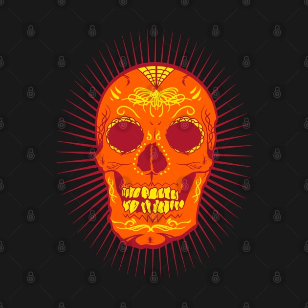 Orange Calavera by Joebarondesign