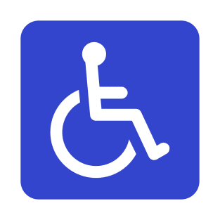 Blue Disabled Wheelchair Access Sign Vector T-Shirt