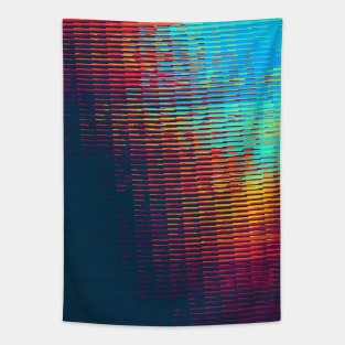 Evening Sun Glitch Contemporary Artwork Tapestry