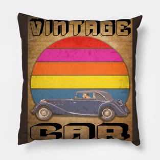 vintage cars bleu car Pillow