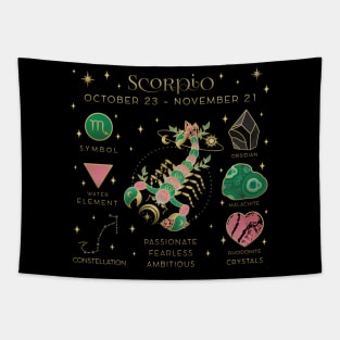 Crystal Zodiac Scorpio Collage Tapestry
