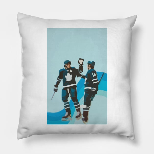 Auston Matthews and Mitch Marner painting Pillow by gktb