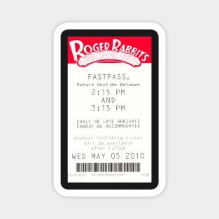 Roger Rabbit's Cartoon Spin Fast Pass Magnet